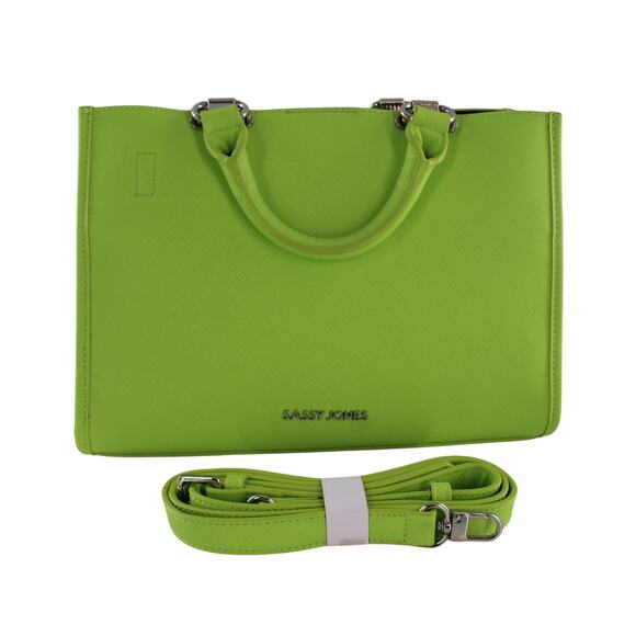 Sassy Jones Vibrant Green Medium Tote Crossbody Handbag #SJ81 - Picture 1 of 6